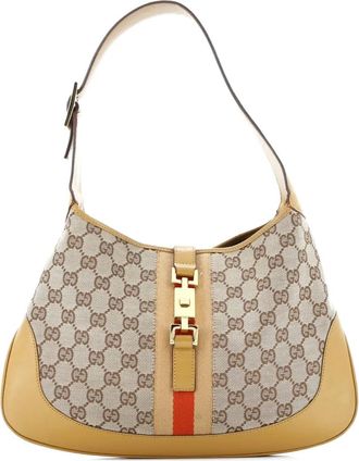 Gucci Web Jackie O GG Canvas Medium hobo bag - Bruin