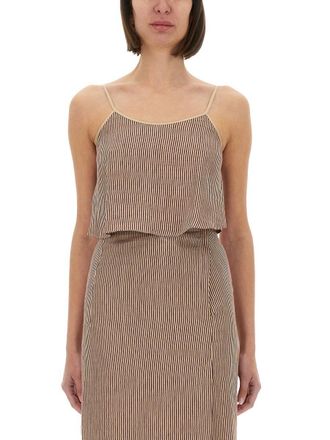 Alysi Micro Stripe Top With Laces