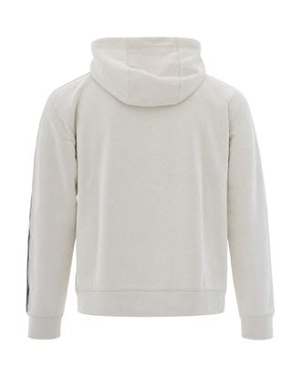 Emporio Armani Logo-Striped Full-Zip Hoodie - Beige