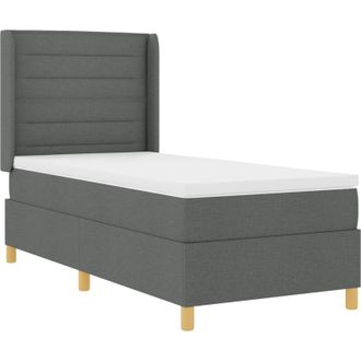 vidaXL vidaXL Box Spring Bed with Mattress Dark Grey 80x200 cm Fabric