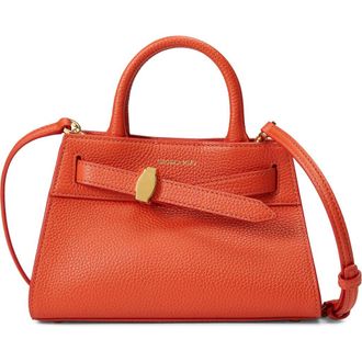 Veronica Beard Mini Dash Leather Top Handle Bag in Persimmon at Nordstrom