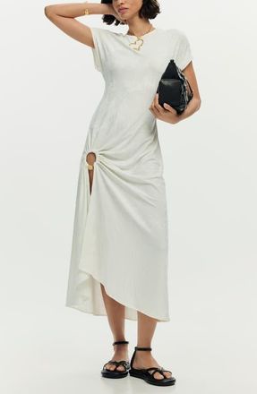 Desigual Asymmetric Short Sleeve Dress in White at Nordstrom, Size X-Small