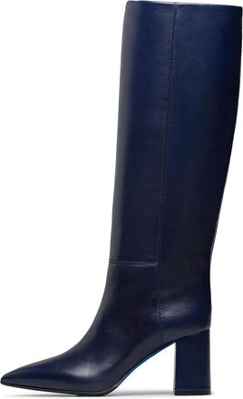 Loriblu Nappa Leren Laarzen - Dames - Laarzen met Hak - Blauw - 41 EU - Leer - Schoenen