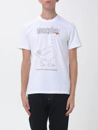 Moschino T-shirt in cotone con stampa logo grafica a contrasto