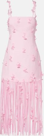 SIMKHAI Juliana floral-applique linen-blend cocktail dress