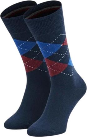Tommy Hilfiger Crew Socks Argyle Patroon - Heren - Sokken - Blauw - S - Katoen - Ondergoed