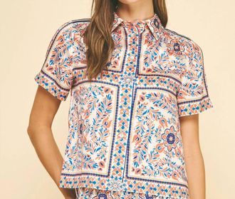 Pinch Design Palmira Button Down Top In Multi