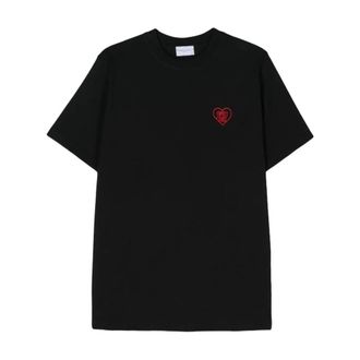 Family Fir$t Milano T-Shirts, male, Black, Size: XL Heart Print Tee
