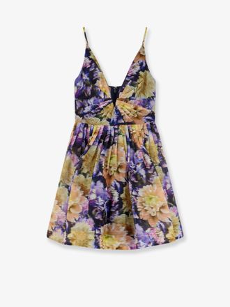 Zimmermann Vestito Luna in misto seta e lino con stampa floreale all-over - ZIMMERMANN - gender_Woman
