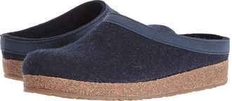 Haflinger GZL Leather Trim Grizzly Clog Shoes Blue : EU 45 (US Mens 12) Medium, Wool