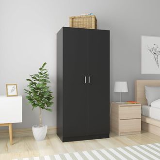 vidaXL Armadio Nero 80x52x180 Cm In Legno Multistrato - Vidaxl