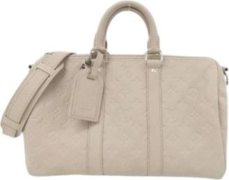 Louis Vuitton Vintage, unisex, Beige, ONE Size, Leer, Pre-owned Boston Bag