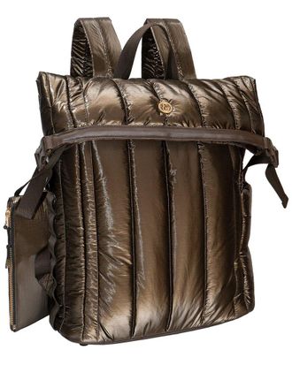 Joan & David Collection Tubular Quilted Metallic Puffer Nylon 18In Workbook Backpack