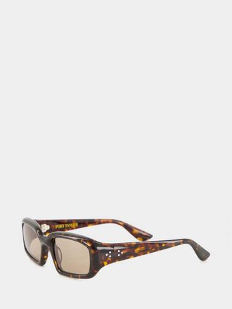 Port Tanger Mektoub Rectangular Tortoiseshell Pattern Acetate Sunglasses