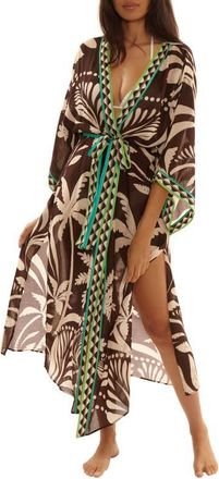 Trina Turk Syros Cover-Up Wrap in Brown Multi at Nordstrom, Size X-Large