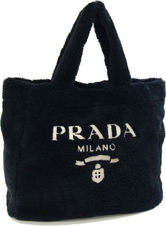 Prada Bianco Black Nero Polyester Tote Bag (Pre-Owned)