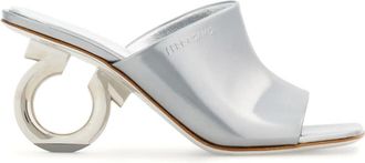Ferragamo Elina 70mm patent leather sandals - women - CALFSKIN/Lamb Skin - 7.5C - Silver
