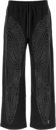 Off-white Zwarte katoenen joggingbroek - Heren - Straight fit broeken - Zwart - L - Katoen - Broeken