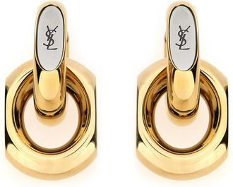 Saint Laurent Golden Double Hoop Earrings