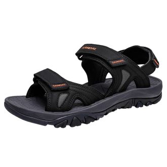 Generic 2026 Men Shoes Beach Summer Sandals Two Way Outdoor Sports And Slippers (Black, 7.5)
