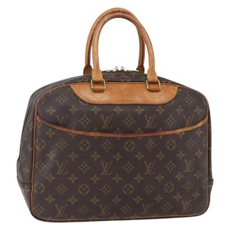 Louis Vuitton Deauville Handbag Monogram Canvas Brown Canvas Handbag (Pre-Owned)