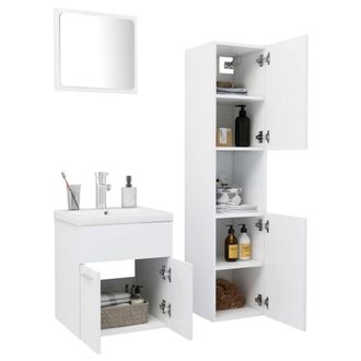 Berkfield Home Stylish Bathroom Furniture Set White Engineered Wood