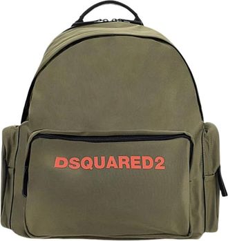 Dsquared2 Technische Stoffen Rugzak met Print - Heren - Rugzakken - Groen - ONE Size - Tassen