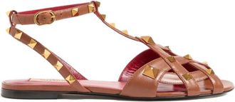 Valentino Garavani Brown Rockstud Sandals