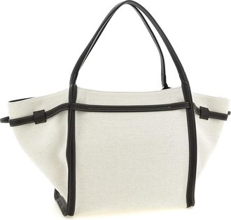 Tod's Womens Tim Tote Multicolor Linen Calfskin Leather