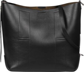 Hogan Gegreineerde leren hobo tas - Dames - Schoudertassen - Zwart - ONE Size - Leer - Tassen