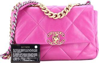 Chanel 19 Flap Bag Quilted Leather Medium crossbody bag - Viola