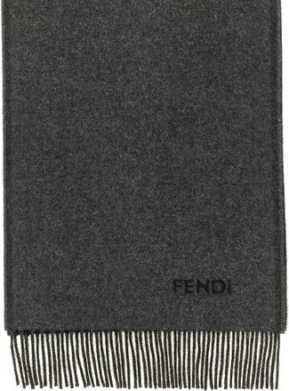 Fendi Double-Sided Cashmere Scarf - Gray