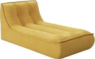 Oviala Chaise longue de tela 165 x 80 x 70 cm amarilla