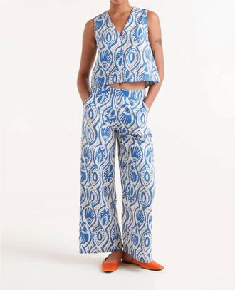 Compañíafantástica Elastic Waist Pants In Aqua