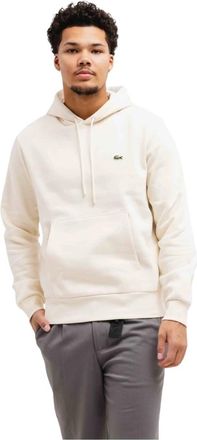 Lacoste Fleece Hoodie - Heren - Hoodies - Beige - S - Katoen - Hoodies & sweatvesten