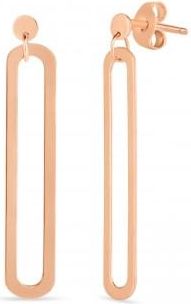 Allurez Single Paperclip Link Dangle Drop Earrings 14k Rose Gold