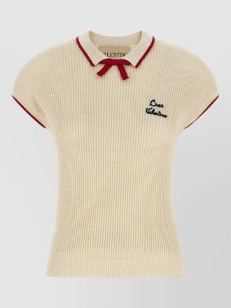Valentino Garavani chez valentino knit top bow collar