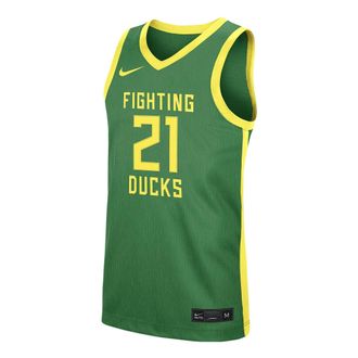Nike Elite Oregon Fighting Ducks Basketball Jersey Green Yellow CN3716-377