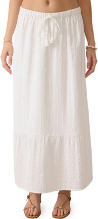 Faherty Dune Organic Cotton Gauze Drawstring Maxi Skirt in White at Nordstrom Rack, Size X-Small