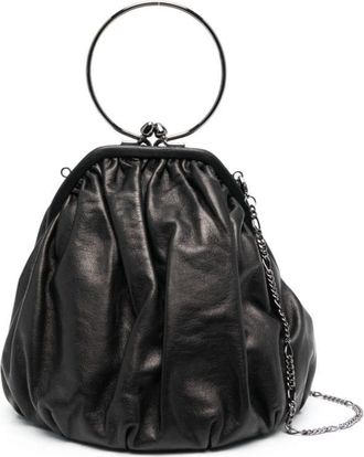 Yohji Yamamoto Clasp Drape leather tote bag - women - Calf Leather - OS - Black