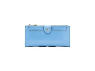 Hobo Dunn Continental Wallet Wallet Womens Handbags Faded Denim, Cotton/Leather