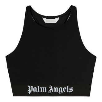 Palm Angels Tops, Dames, Zwart, S, Zwarte Sport Top voor Vrouwen