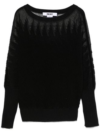 DKNY Geribbelde sweater - Zwart