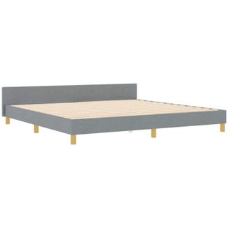 vidaXL Bed Frame with Headboard Light grey 200 x 200 cm Fabric Vidaxl