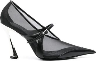MUGLER 95 mm mesh pumps - Zwart