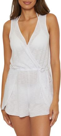 BECCA by Rebecca Virtue Breezy Basics Cover-Up Romper in White at Nordstrom, Size Medium