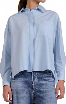 Elan Collared Top In Light Blue