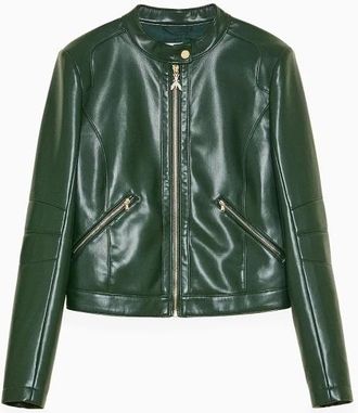 Patrizia Pepe Bikerjas Art. 8O0120E005 - Dames - Zomerjassen - Groen - S - Polyester - Jassen