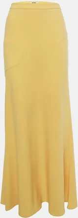 Moschino Moschino Cheap and Chic Yellow Crepe Flared Maxi Skirt S