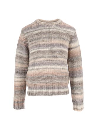 Kangra Cashmere Printed Yarn Knitted Crewneck Sweater
